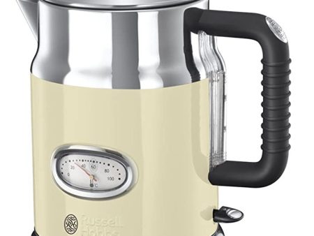 Russell Hobbs Hervidor de Agua Eléctrico Retro - 1,7 litros, 2400 W, Filtro Extraíble, Zona de Ebullición Rápida, Base de 360°, Indicador Nivel de Agua, Diseño Vintage, Inox., Crema - 21672-70 Embalaje Deteriorado Online Sale