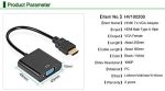 Alextry - Adaptador de HDMI a VGA - Convertidor macho a hembra 1080P para Tablet, PC portátil Embalaje Deteriorado Cheap