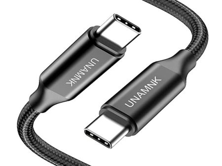 Cable USB C a USB C(1-Pack: 3m), Cable Tipo C Carga Rápida de Energía Nylon Duradero Trenzado para Macbook, MacBook Air, iPad Pro 2020, Xiaomi Mi10, Samsung S21 S20, Huawei P40 (Negro) Embalaje Deteriorado For Sale